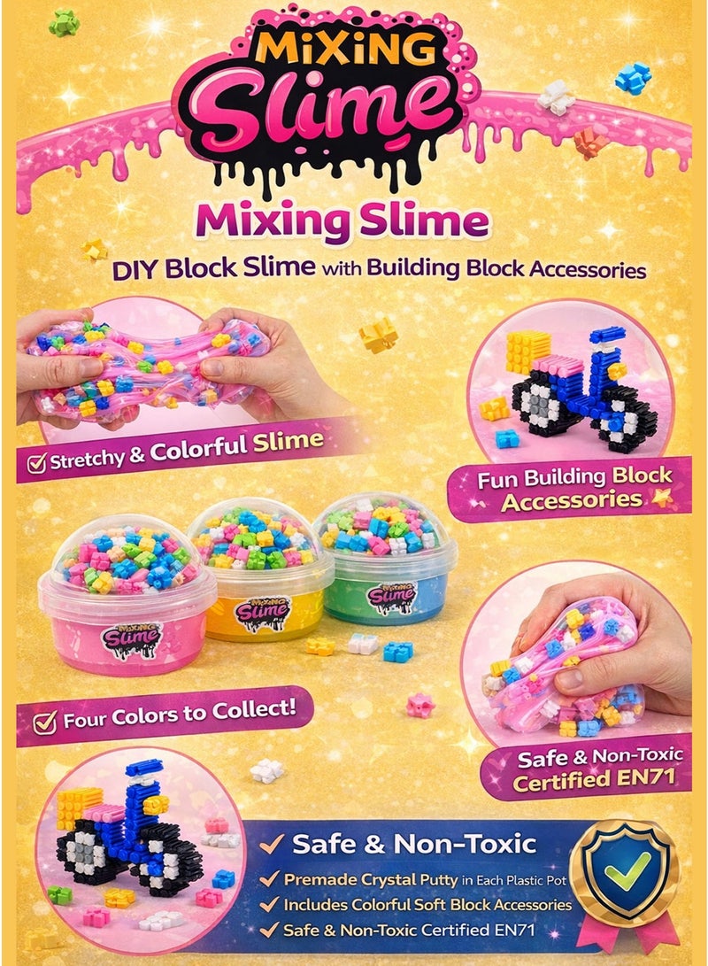 فريق عظيم مجموعة Greateam Mixing Slime المكونة من 12 قطعة سلايم DIY بقطع بناء داخلية 108-110 جرام سلايم كريستالي في كل وعاء بلاستيكي أربعة ألوان سلايم جاهز للتمدد اصنع شكلك الخاص لعبة لعب حسية للأطفال 3 سنوات فما فوق معتمد EN71 آمن وغير سام وفق معيار سلامة الألعاب الأوروبي لعبة تعليمية وتطويرية للأطفال لعب ممتد مجموعة سلايم كاملة بعلبة عرض بالجملة أفضل هدية لرمضان - Image 4